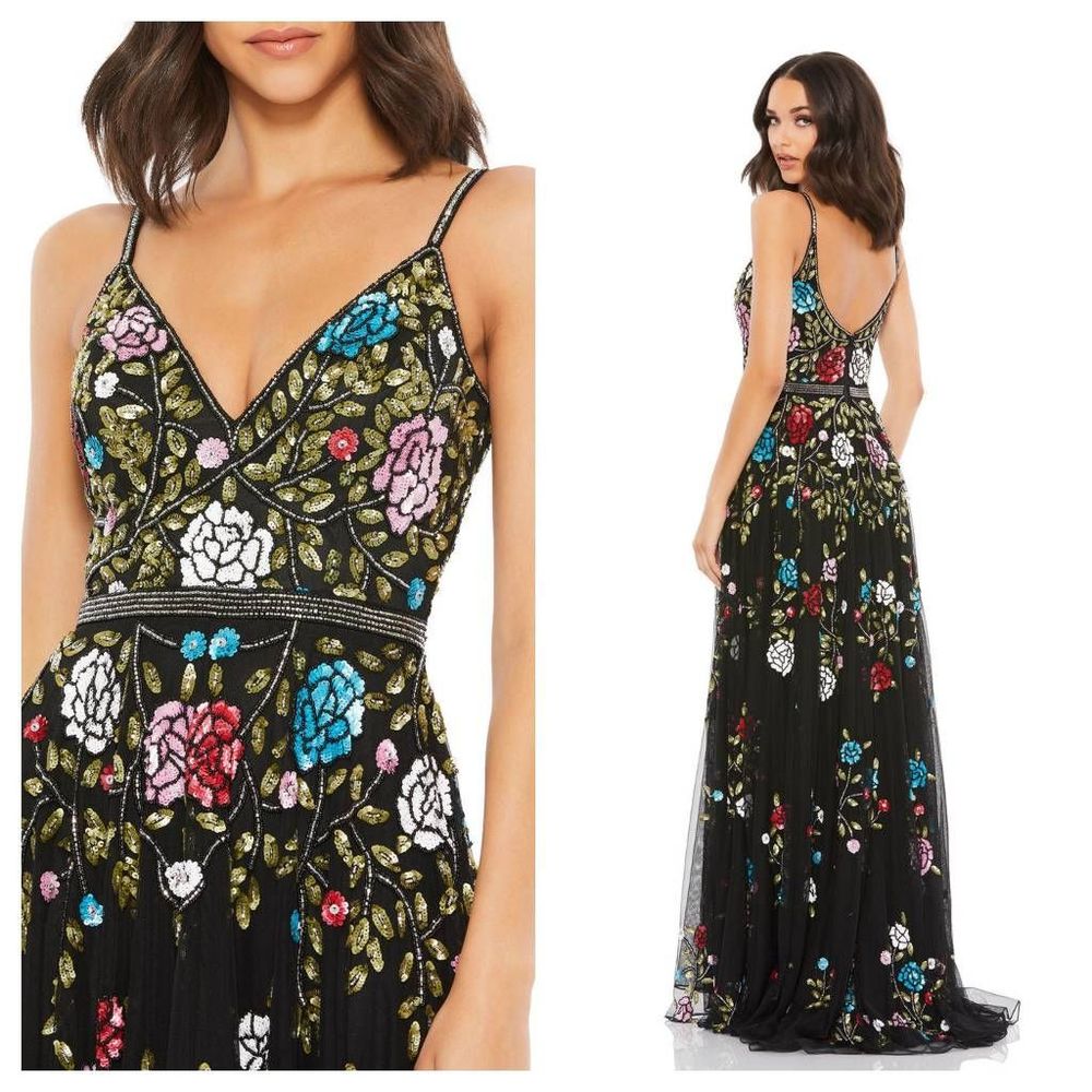NWT Mac Duggal EMBELLISHED FLORAL SEQUINED GOWN Size 4. $698 - Picture 2 of 5